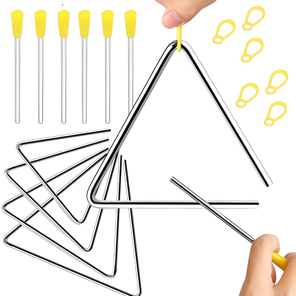 Triangle Beater Music - 5/6/7/8 Zoll Orff Dreieck-Percussion-Instrument, Metall-Musikinstrument mit
