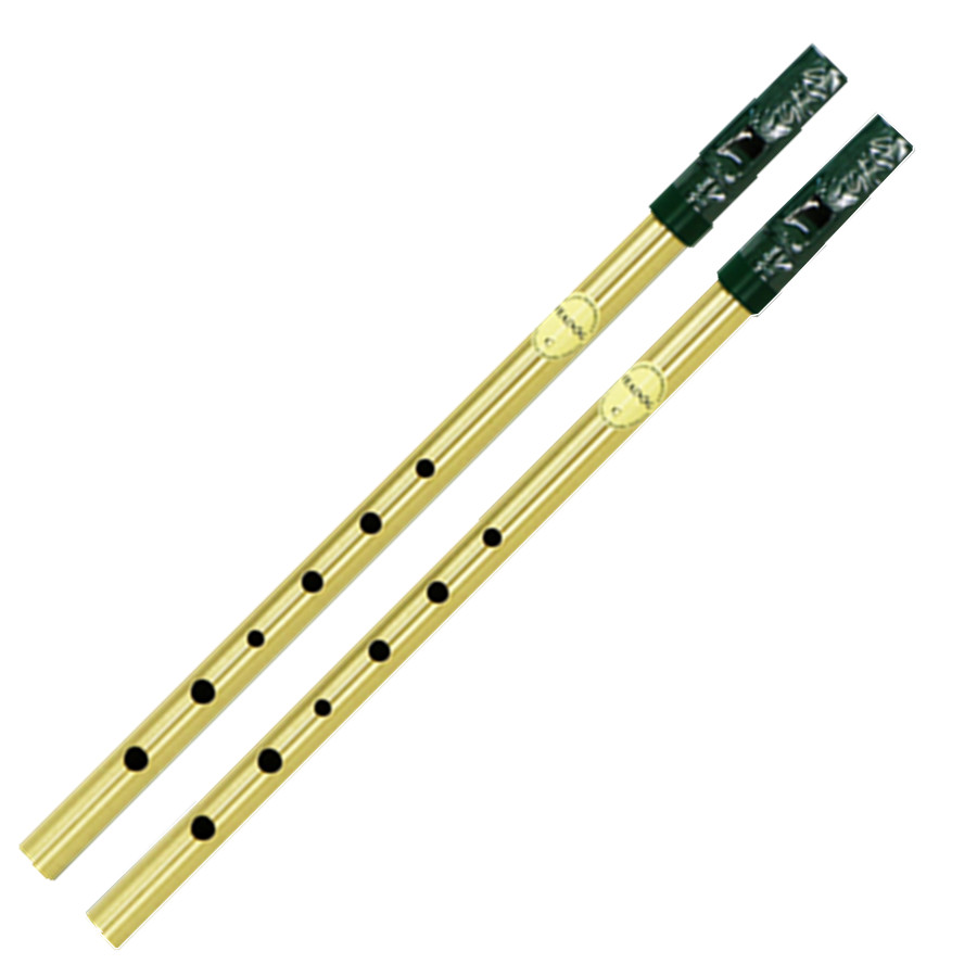 Tin Whistle Flute - Irische Pfeife aus Messing, Feadog D-Taste,