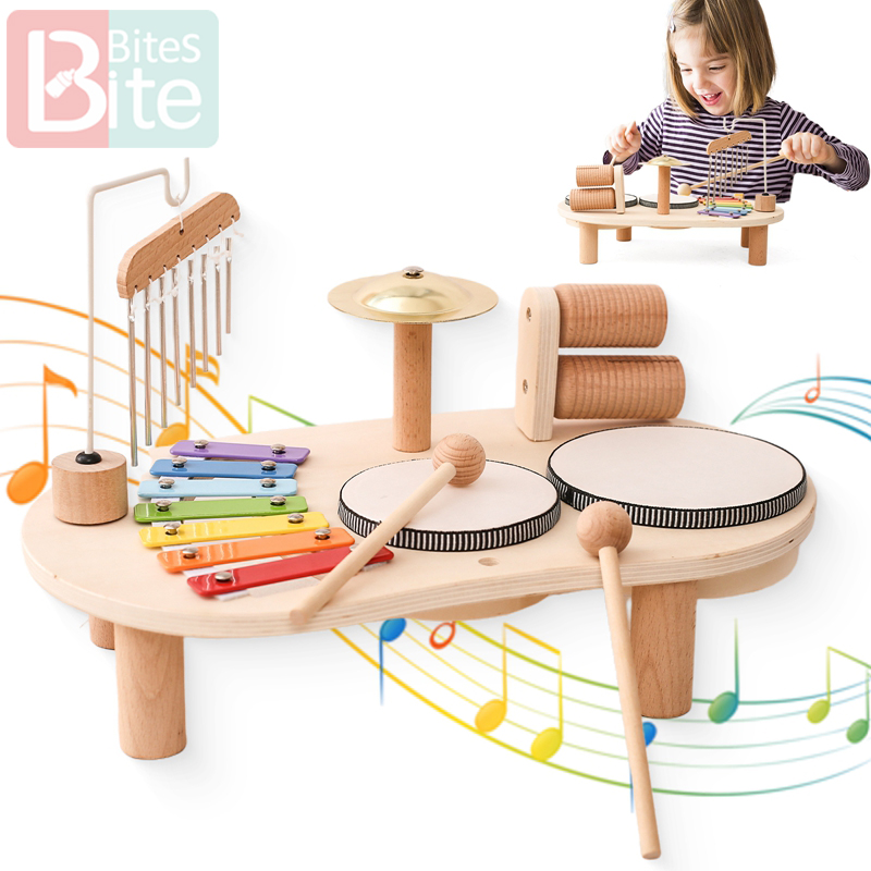 Musical Instrument Harmonium - Baby Lernspielzeug Holz Äolische Glocken Montessori