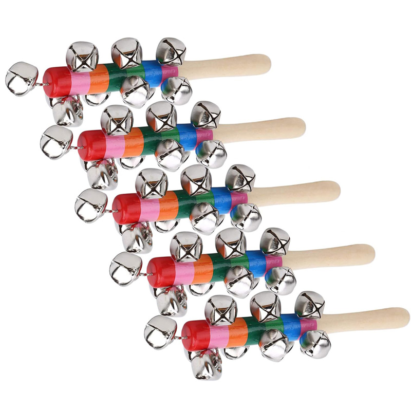 5PCS Holz Jingle Hand Glocken  – Musical Instrument Harmonium Bewertung und Preis